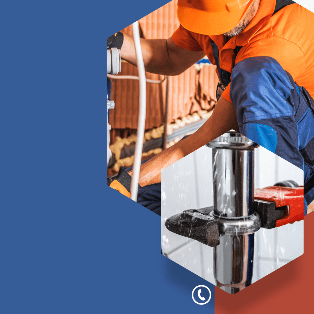 Plumber fixing sink pipe with wrench.