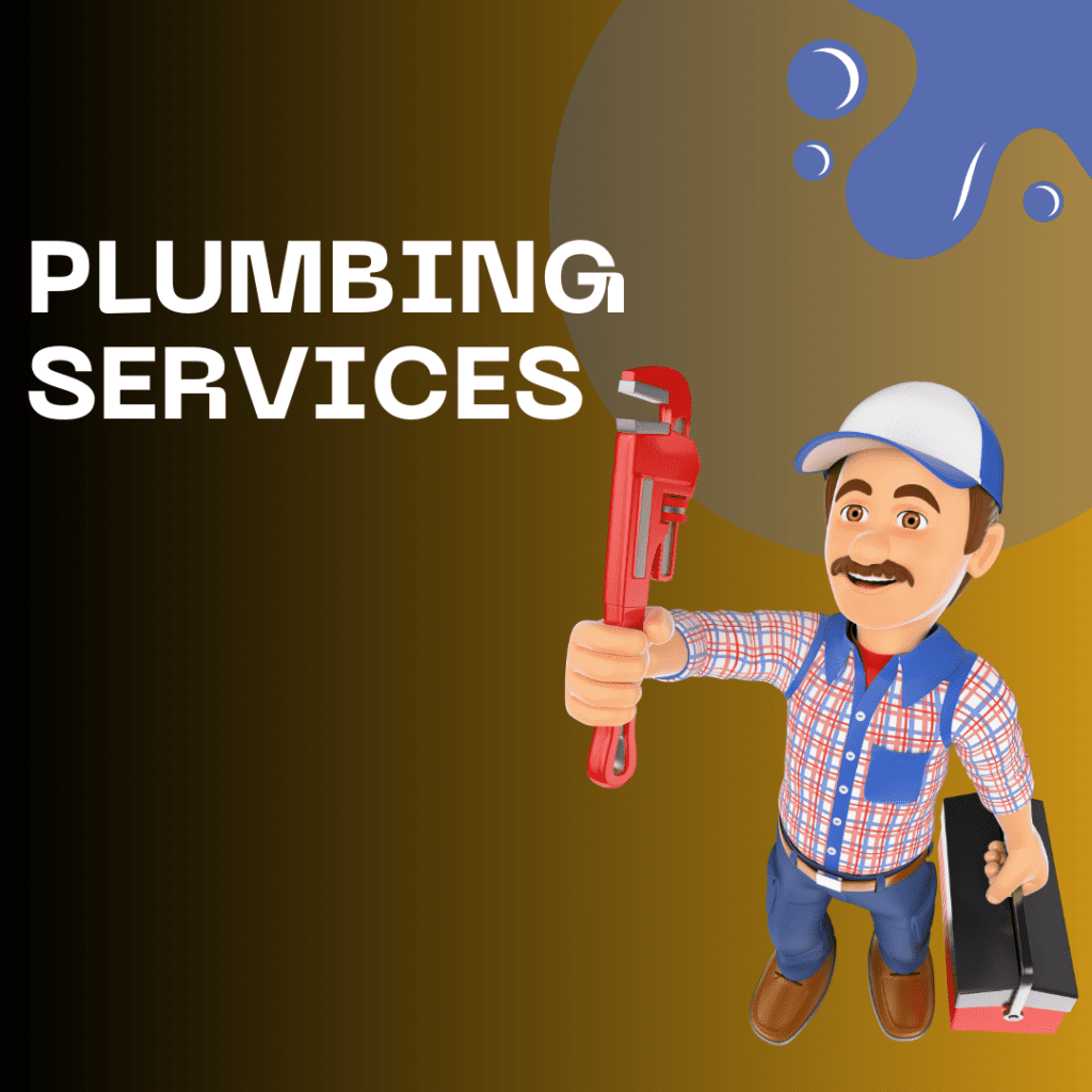 Plumber holding a wrench with toolbox, promoting plumbing services for reliable assistance in Center Line.