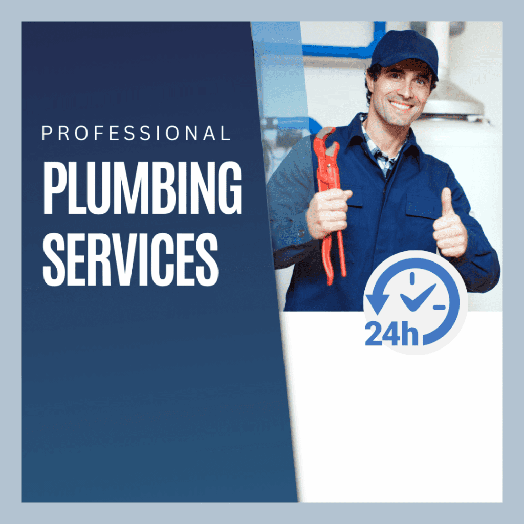 Professional plumber with wrench, promoting 24-hour plumbing services, emphasizing expertise in home water management and sump pump installation.