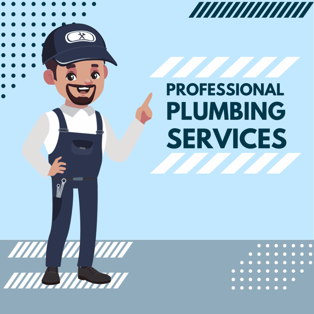 Professional plumber character promoting reliable plumbing services in Roseville, Michigan.