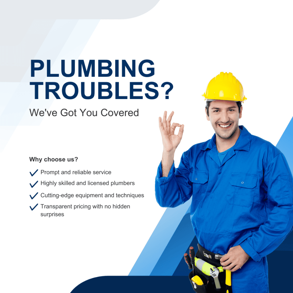 Plumber in blue uniform and hard hat giving an "OK" hand sign, promoting reliable plumbing services with a focus on efficiency and customer satisfaction.