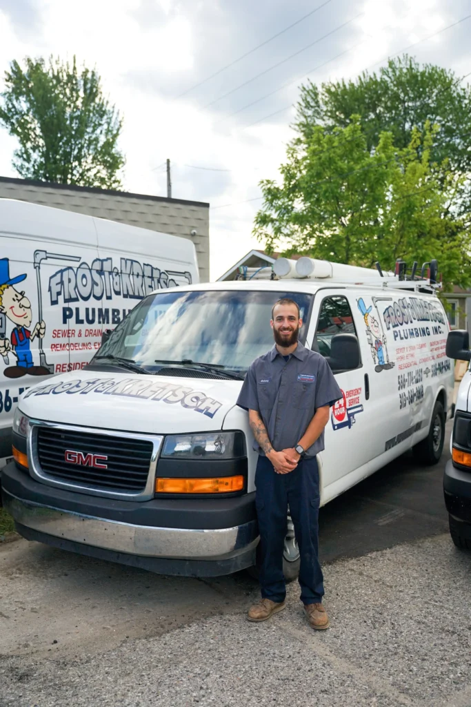 Homeowner turning off the main water valve to limit damage