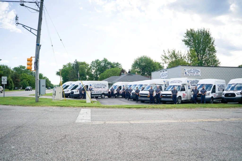 Local plumbers coordinating emergency dispatch and schedules